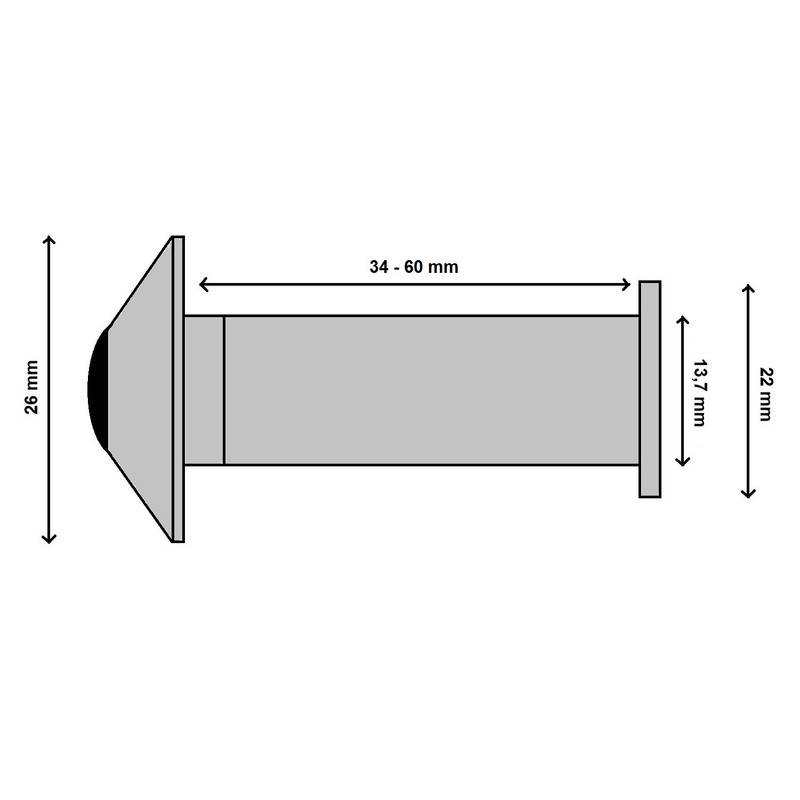 Door Viewer with Privacy Cover, wide angle + 200 °