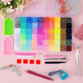 48000Pcs 60 Colors Resin Jelly Rhinestone Bedazzling Kit with DIY