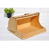 Birds Pattern Birch Bark Bread Box, Large Capacity Bread Storage
