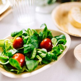 GREENBOX Palmware - High-Quality Palm Leaf Tableware, Pack of 25 Palm Leaf Plates, Deep Teardrop Shape, 17 cm, Organic Disposable Tableware, Biodegradable Party Tableware, Disposable Tableware