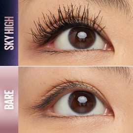Maybelline Sky High Washable Mascara Makeup, Volumizing Mascara, Buildable, Lengthening Mascara, Defining, Curling, Multiplying, Washable Blackest Black, 0.2 fl. Oz Blackest Black, Volumizing, Lengthening, Buildable, Defining, Curling, Multiplying