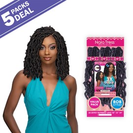 Janet Collection Crochet Braids Nala Tress 3X Gypsy Butterfly Locs 3Pcs (101214) (5-pack, OET1B/30)