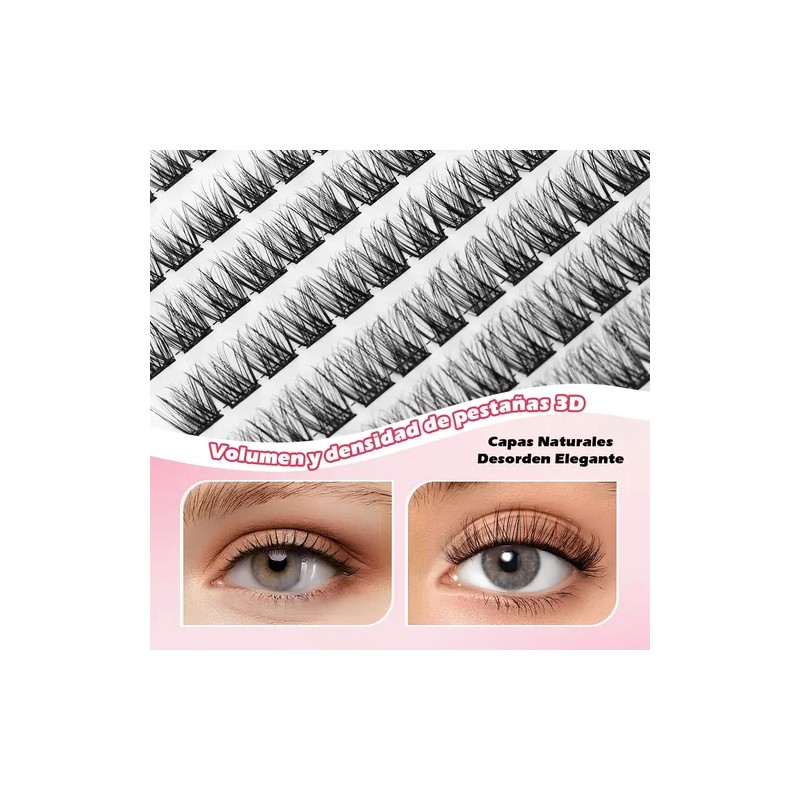 Itntfn Kit Pestañas Postizas 3d Efecto Desordenado Natural Autoadhesivas Sin