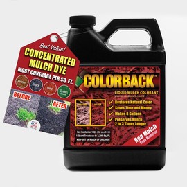 COLORBACK Red Mulch Dye, 3,200 Square Feet Coverage – Mulch Colorant for Landscaping & Garden Beds, Wood Mulch Dye, Mulch Color Restorer & Playground Bark Mulch, Eco-Friendly Mulch Paint – 1-Quart