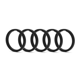 Timito Titanium Alloy Key Ring Fashion Key Chain Easy to Install Split Ring Heavy Duty Anti-Lost 5pcs for Men Women Black 32mm, Black