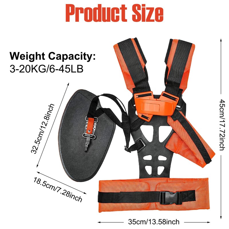 Double Trimmer Shoulder Strap, Adjustable Shoulder Strap, Brush Cutter, Comfort