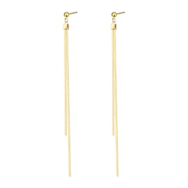 OLARCU Long Gold Dainty Dangle drop Minimalist Tassel Earrings for Women (Gold)