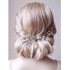 JONKY Rhinestone Hair Vine Bridal Pearl Hair Piece Silver Crystal