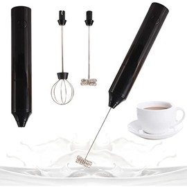 YANDEA Electric Milk Frother,Blender, Electric Foam Maker with 3 Whisks,USB rechargeable,BLACK,Drink Mixer for coffee Lattes, Cappuccino, Frappe, Chocolate,creamy,belender for baking, egg,flour