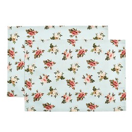 LAURA ASHLEY N3697500 Placemats (9.8 x 13.8 inches (25 x 35 cm), Set of 2, For Girls, Children, Fabric, Fashionable, Cotton, Lunch Box, Colorful Candy Style