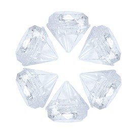 AUEAR, paquete de 50 tarros transparentes en forma de diamante de 5 gramos vacíos y recargables, envase de maquillaje con tapas, caja de almacenamiento para loción, cremas, sombra de ojos, uñas en polvo