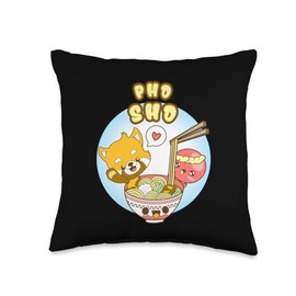 Cat Pho Sho Ramen T-shirts Cute T-Shirt Cat Pho Sho Vietnamese Bowl Ramen Throw Pillow, 16x16, Multicolor