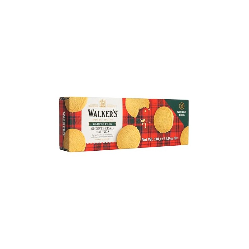 Walker's Shortbread Gluten Free Rounds, Pure Butter Shortbread Cookies, 4.9