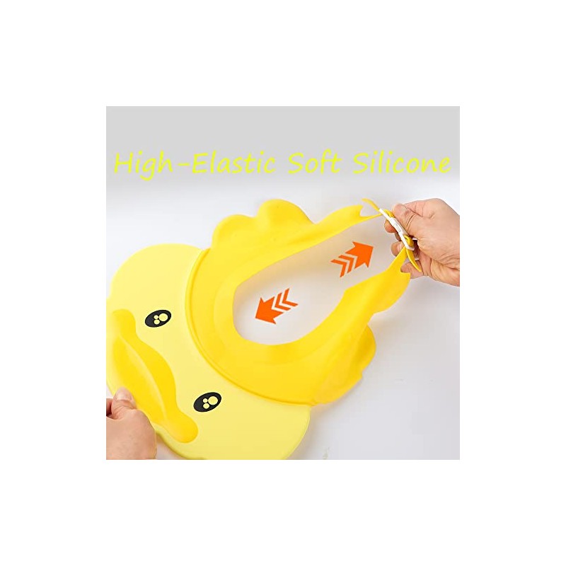 Gorro de ducha de bebé ajustable de silicona para champú,