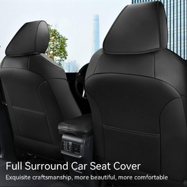 YAFYNTB Custom Fit RAV4 Car Seat Covers for Select Toyota RAV4 2019 2020 2021 2022 2023 2024 2025 LE,XLE,XLE Premium,Limited - Full Set,Leather(Black)
