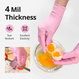 SwiftGrip Nitrile Exam Gloves, 4 Mil, X-Large, Cherry Blossom, Food Safe Gloves Disposable Latex Free, Powder Free for Cleaning Supplies, Esthetician, Hair Dye, Tattoo Supplies (Box of 1000)