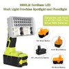 Work Light for Ryobi 18V Battery,3300LM Led Work Light Rechargeable