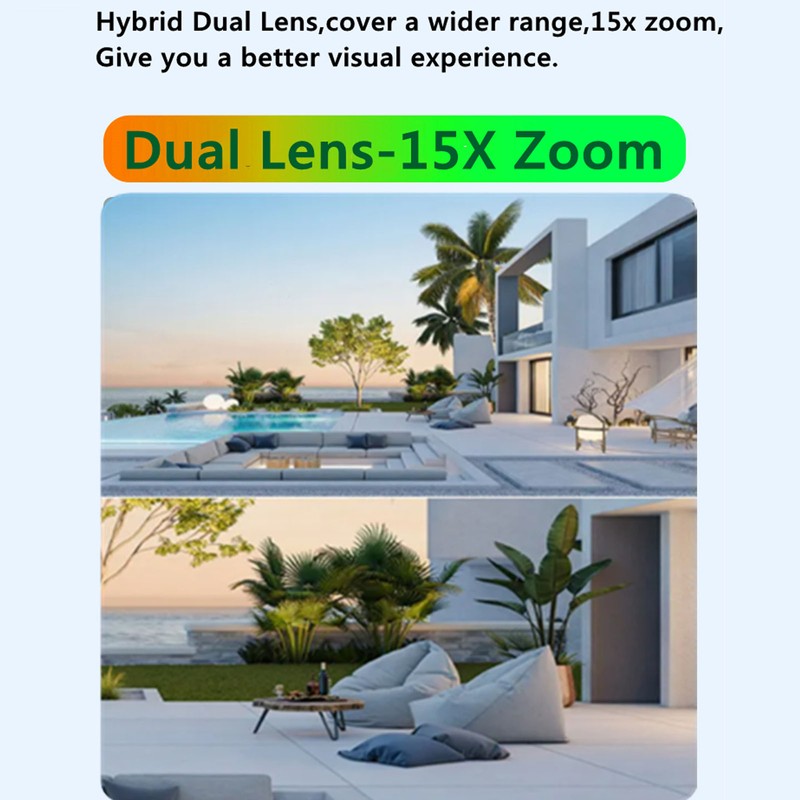 WiFi Camera Dual Lens 15X Zooming Full Color Night Vision