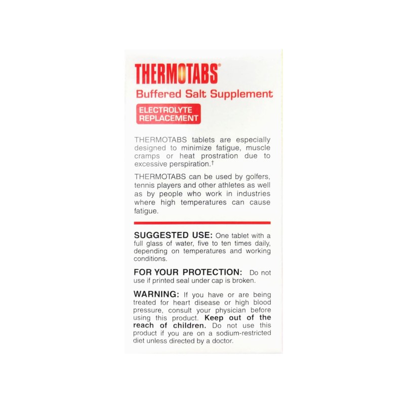THERMOTABS Salt Supplement Buffered Tablets 100 Tablets (Pack of 10)