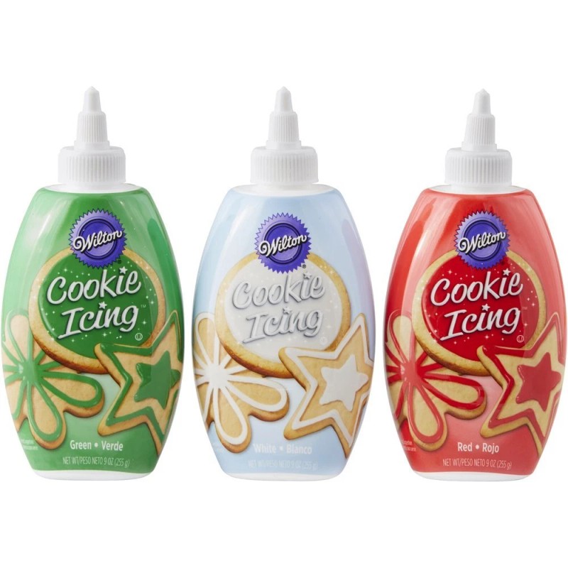 Wilton Christmas Cookie Icing Set 3 Pack Red Green White