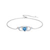Custom4U Infinity Birthstone Love Symbol Charm Anklet Link Bracelet for