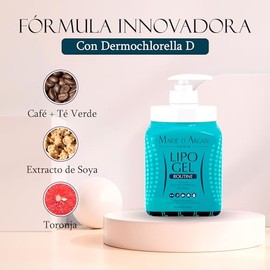 Gel Corporal Reductor Lipo Rutina 454 ml | Para Tonificar, Reducir Medidas, Desvanecer Estrías y Varices con Extractos Naturales | Marie d’Argan