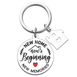 MOEXUKO New Home Keychain Christmas Stocking Stuffers Adults House Warming Gifts New Home Housewarming Gifts for Couple First Homes Gift for Couple Friends Neighbor Homeowner Gift for Women Men