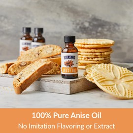 DeLallo Anise Oil, For Baking and Cooking, Bold Sweet Licorice Flavor, 100% Pure No Imitation Filler or Extracts, Kosher, Non-GMO, Gluten Free, 1 oz Bottle, (2 Pack)
