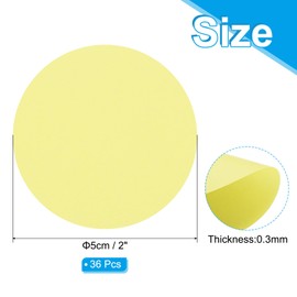 PATIKIL 2inch Circle Card Stock, 36Pcs Round Shape Cutouts Paper Thick Cardstock Coaster for DIY Craft Projects Classroom Bulletin Board Decor, Light Yellow