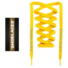 Shoe laces shoe laces for sneakers luminous yellow shoe laces Individually packaged luminous Stars moon shoelaces for sneakers suitable for 99% of shoe types（140cm）, Yellow, 140cm