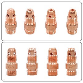 kimllier 90PCS Professional TIG Welding Torch Kit – Gas Lens, Alumina Nozzles (12), Glass Cups for WP-17/18/26 – Stubby Back Cap and Copper Collets for Accuracy Welding