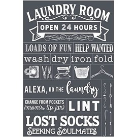 Mesh Adhesive Stencil | Laundry Room | Reusable Laundry Wall Decor, Chalk Paste Transfers, Chalk Stencils, Silk Screen Stencils, and More | A Makersâ Studio | 12x18