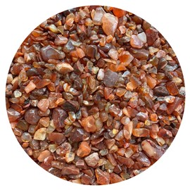Wholesale Natural Semi Tumbled Carnelian Gemstone Chips, Crushed Mini Crystals, Undrilled Crystal Chips (Carnelian, 0.5 Pound)