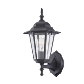 WISBEAM Outdoor Wall Lantern, Wall Sconce as Porch Lighting Fixture, E26 Base 60W Max, Metal Housing Plus Glass, Wet Location Rated, ETL Qualified, Bulbs not Included (Black Finish)