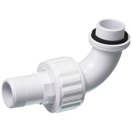 Hayward SP1485 1-1/2-Inch MIP White ABS Full-Flo 90-Degree Sweep Elbow Self-Aligning Double Male End Union