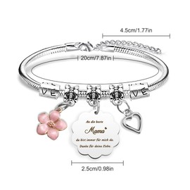 Prrivnix Mother's Day Gifts For Mum Bracelets Mum Mother's Day Gift Mum Best Mum Gift Mother Daughter Gift Mother Gifts, Stainless Steel