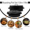 Enamel Roaster Pan With Lid and Rack Set 13"19"Granite Roasting