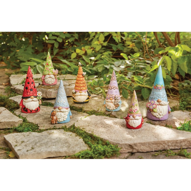 Enesco Jim Shore Heartwood Creek Gnome Holding a Butterfly Figurine,