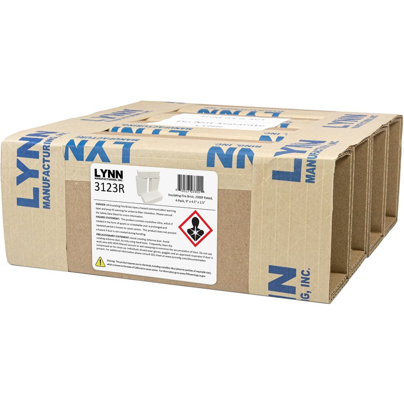 Insulating Fire Brick, 2300F Rated, 4-Pack, 9" x 4.5" x