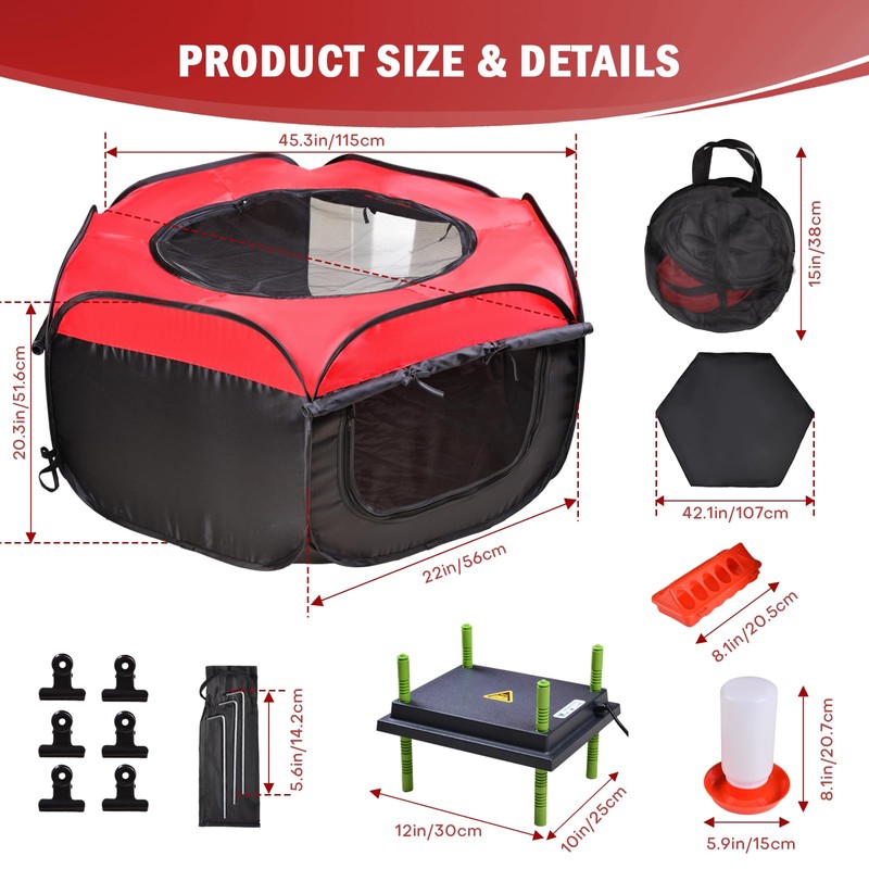 Tetuga Chicken Brooder Box for Chick Starter Kit - 10