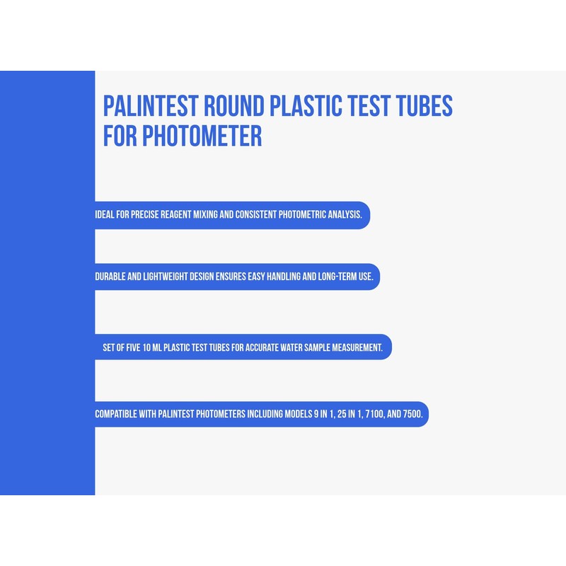 TEST ALL WATER - Round Plastic Test Tubes for Palintest