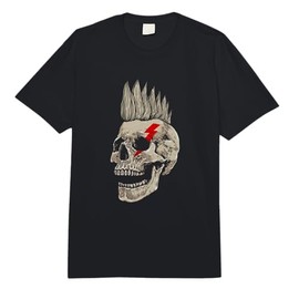 Punk Rock Skull With Mohawk Style Punk's Not Dead Comfort Colors Adult Heavyweight T-shirt