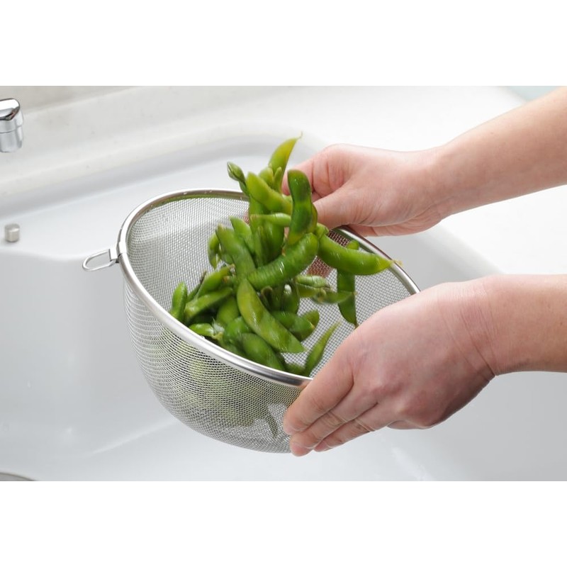 Yoshikawa SJ1382 Just Fit Round Colander, 7.9 inches (20 cm),