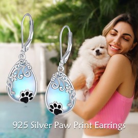 POPLYKE Moonstone Earrings for Women 925 Sterling Silver Tear Drop Earrings Jewellery Gifts for Women, Moonstone