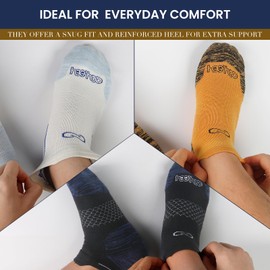 HeeHoo Pack of 3 Ultra-Soft Ankle Socks – Breathable, Moisture-Wicking, Durable & Lightweight Low-Cut Socks for Daily Comfort (US, Alpha, One Size, Regular, Regular, Multicolor 3)