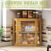 BMOSU Corner Bread Box for Kitchen Countertop Double Layer Bamboo