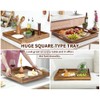 Extra Large Square Wood Tray, Generously 22" Acacia Serving Trays