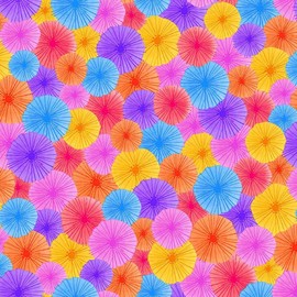 Blank Quilting Fabrics Tropical Zone Floral Umbrella Top Collage