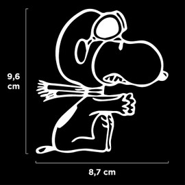 Gift Island Sticker Snoopy Pilot - Snoopy Pilot - Sticker for Cars and Motorcycles - Sticker for Bedroom - Suitable for All mac Models - Funny Pattern - Dimensions 9 x 10 cm (White)