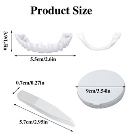 Zahnprothese,Veneers Zähne Set Oben und Unten,3 Paar Falsche Künstliche Temporäre Zähne,Kosmetische Zähne,Prothesen Gefälschte Zähne,Zähne Zum Aufstecken,Veneers Snap-on-Zähne(weiß)